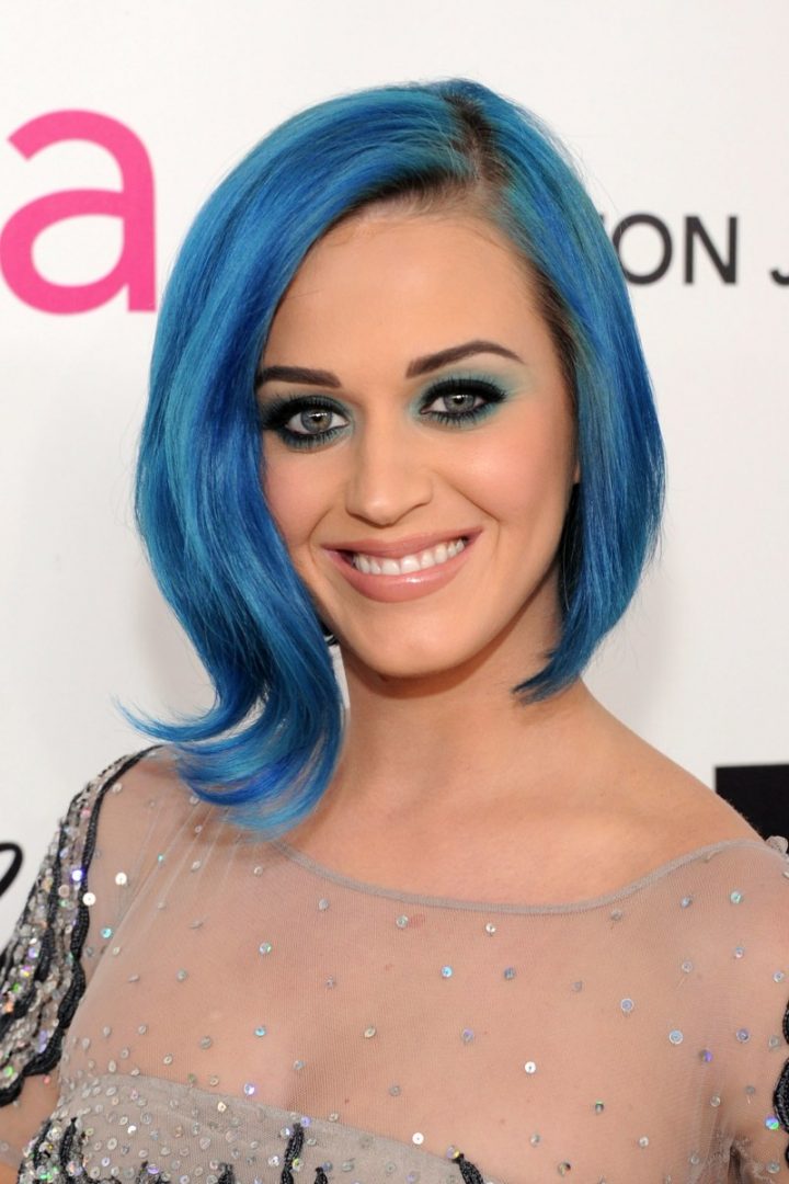 looks de cabello azul en mujeres Katy Perry pelo azul